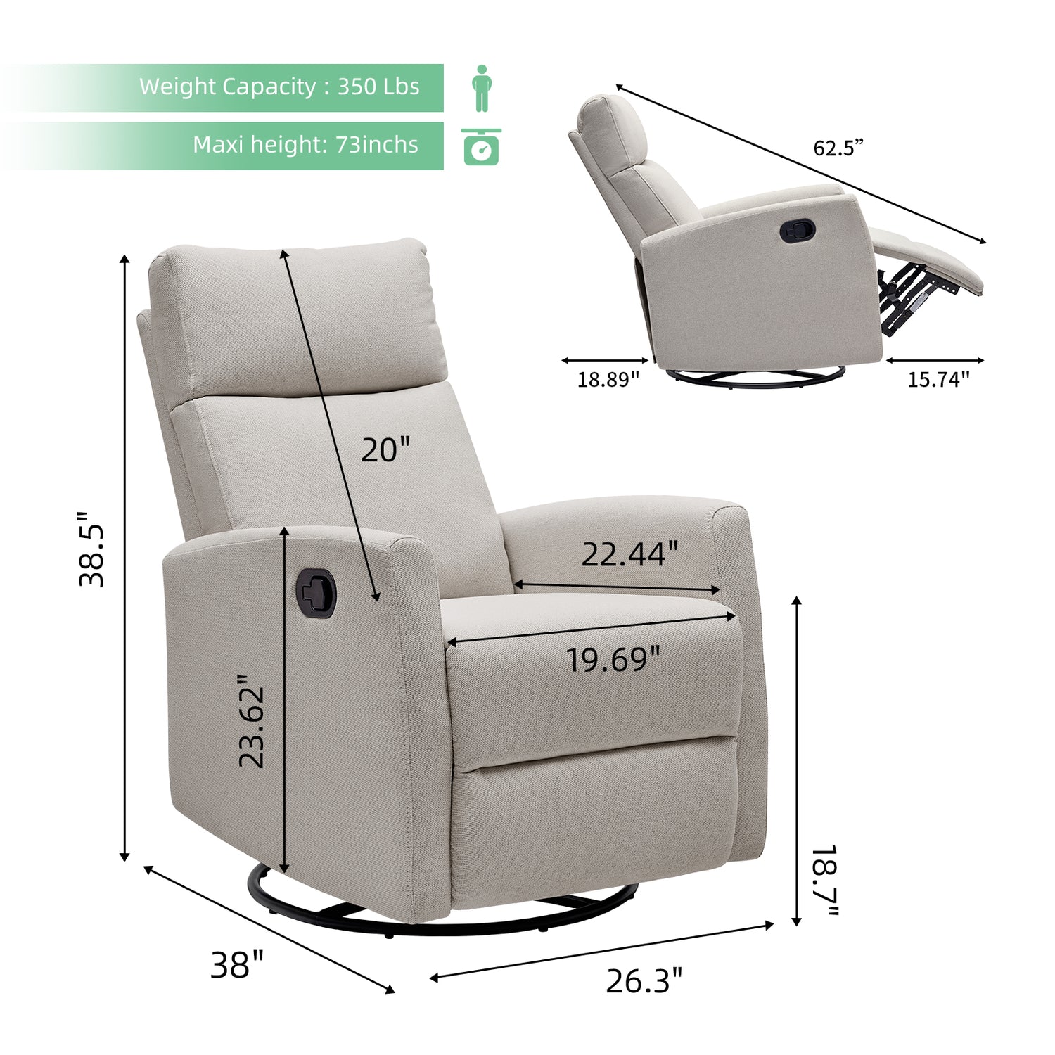 airsky-Adjustable Glider Recliner